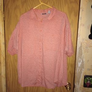 Venezia Sportswear Button Up Shirt Orange With Black Lines Mens Size 26/28 Large